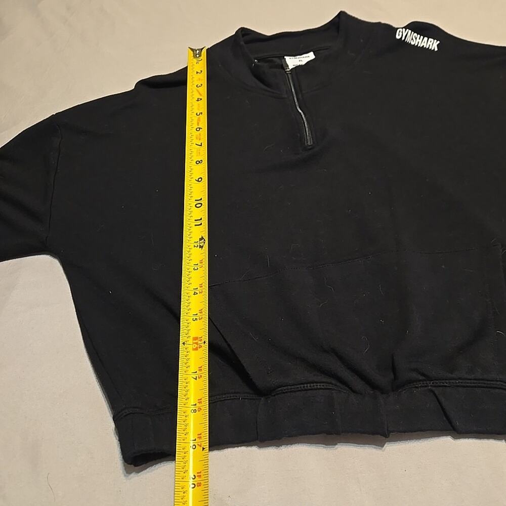 Gymshark Women Size XL Training Cropped Sweater Black 1/4 Zip - Picture 7 of 7